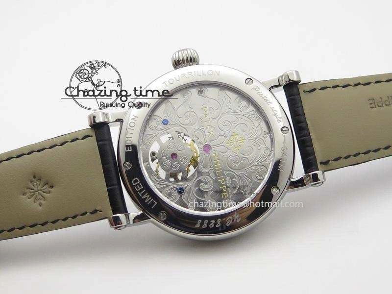 Grand Complications AXF Best Edition SS White Dial Moonphase (Left) On Black Leather Strap