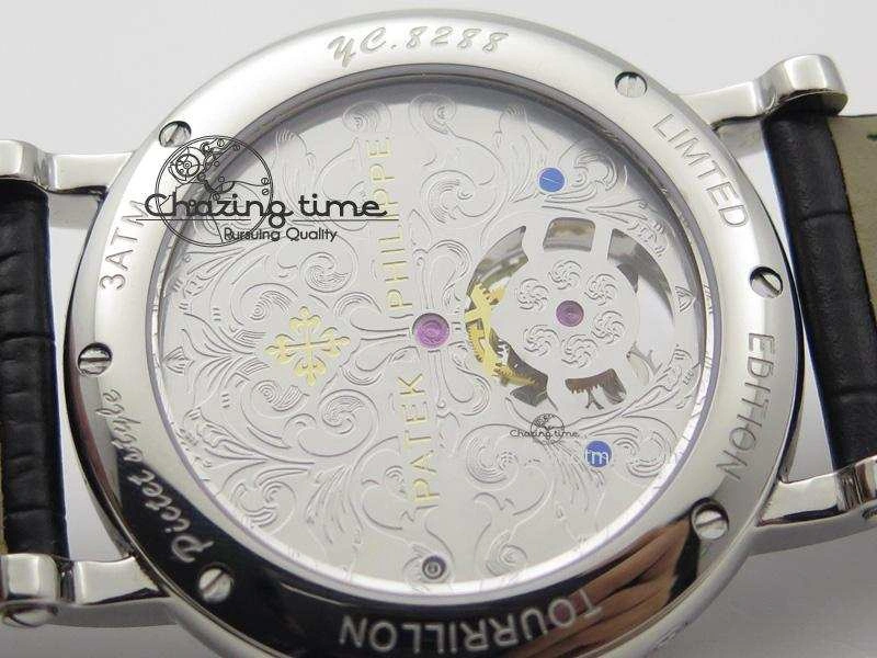 Grand Complications AXF Best Edition SS White Dial Moonphase (Left) On Black Leather Strap