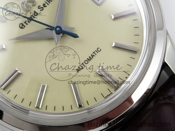 Grand Seiko Elegance Automatic SS GSF 1:1 Best Edition Cream Dial on Brown Leather Strap NH34