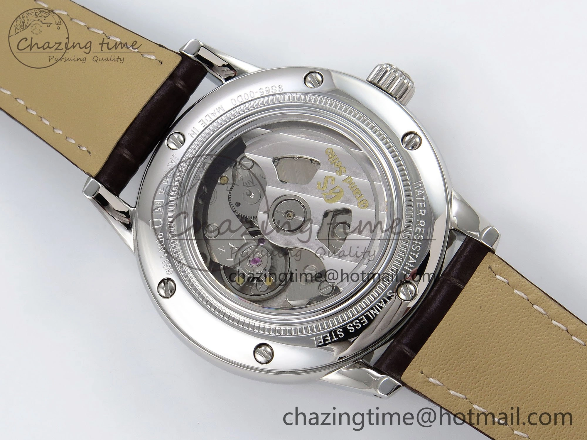 Grand Seiko Elegance Automatic SS GSF 1:1 Best Edition Cream Dial on Brown Leather Strap NH34