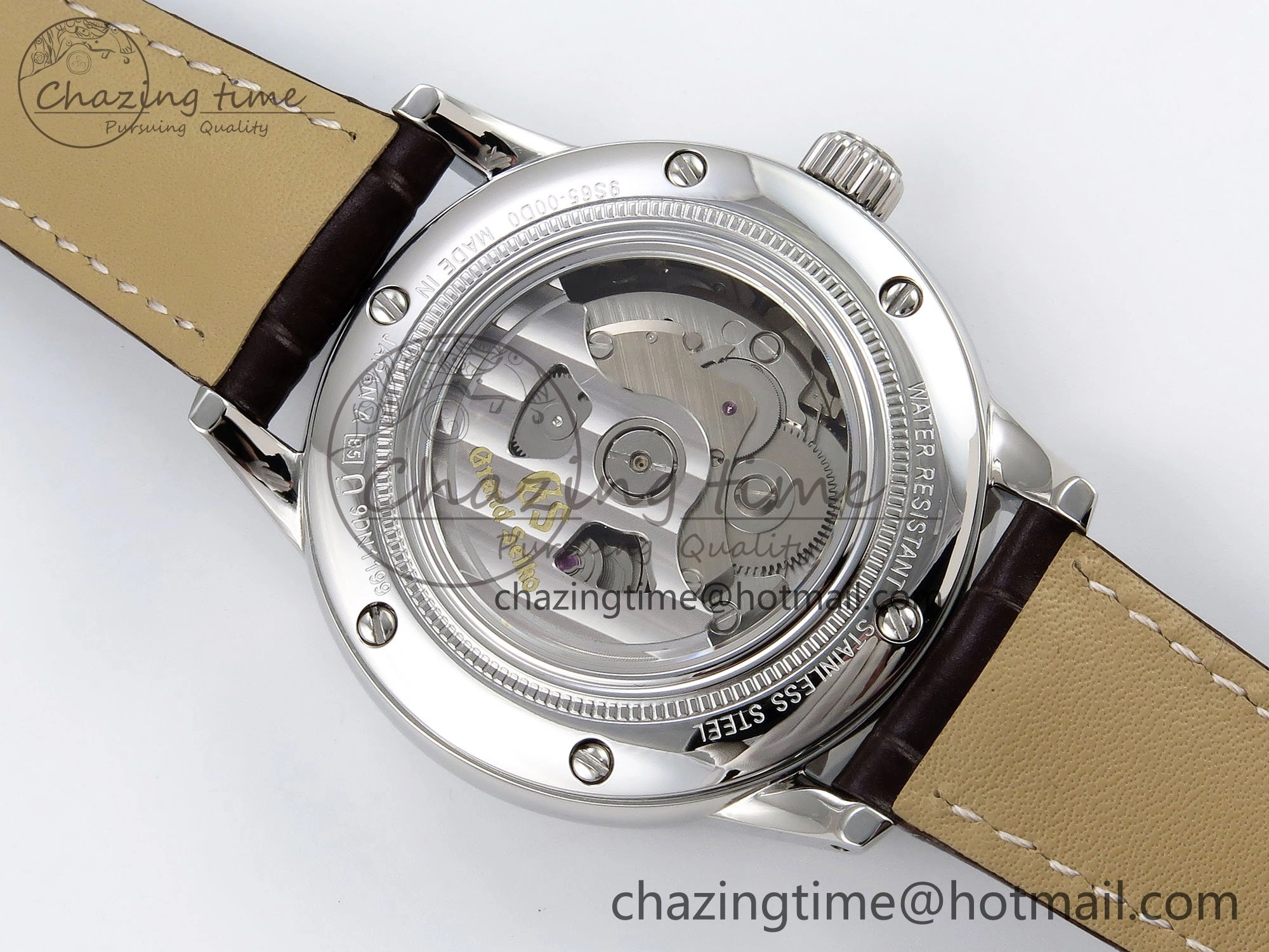 Grand Seiko Elegance Automatic SS GSF 1:1 Best Edition Cream Dial on Brown Leather Strap NH34