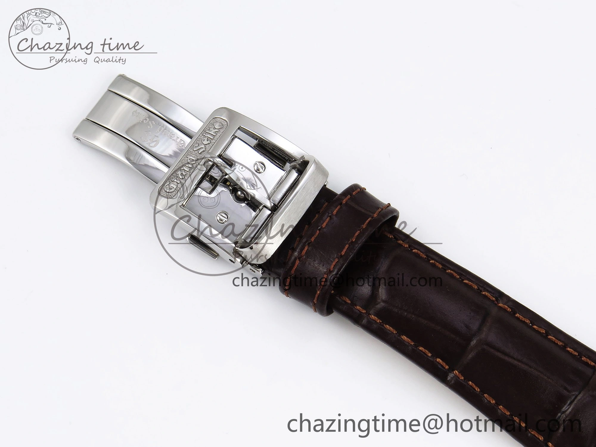 Grand Seiko Elegance Automatic SS GSF 1:1 Best Edition Cream Dial on Brown Leather Strap NH34