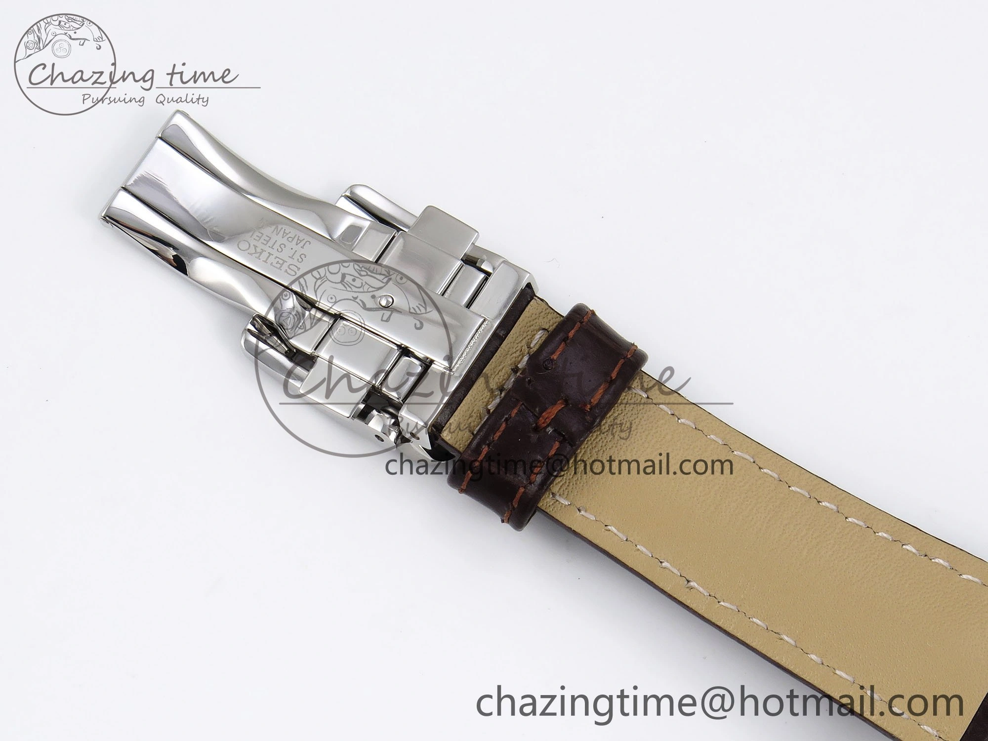 Grand Seiko Elegance Automatic SS GSF 1:1 Best Edition Cream Dial on Brown Leather Strap NH34