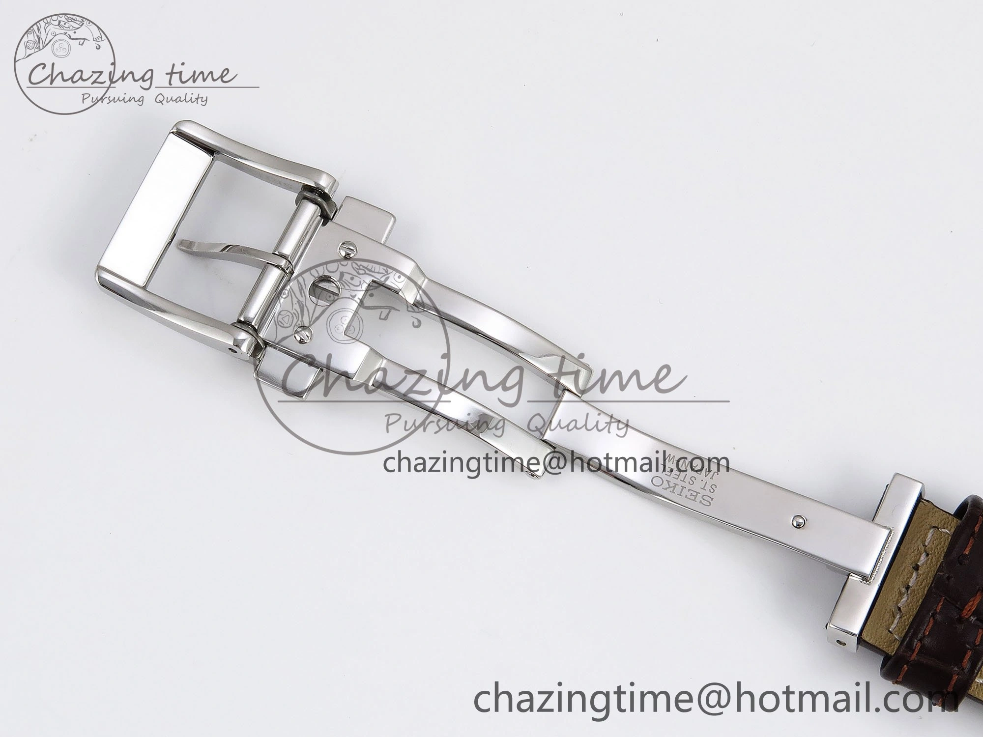 Grand Seiko Elegance Automatic SS GSF 1:1 Best Edition Cream Dial on Brown Leather Strap NH34