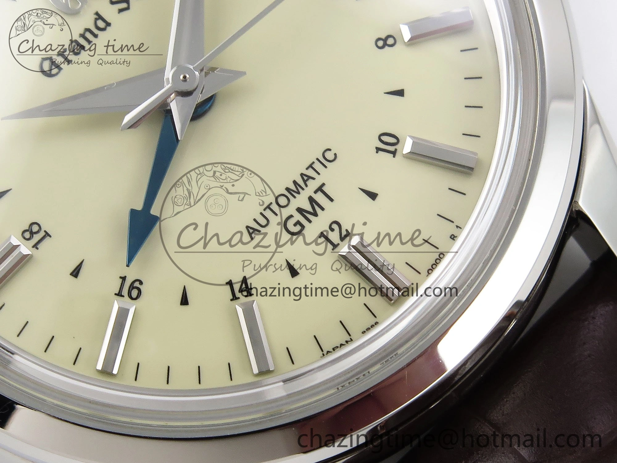 Grand Seiko Elegance GMT SS GSF 1:1 Best Edition Cream Dial on Brown Leather Strap NH34