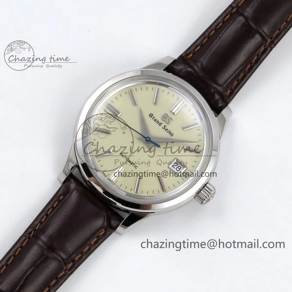 Grand Seiko Elegance GMT SS GSF 1:1 Best Edition Red Dial on Brown Leather Strap NH34
