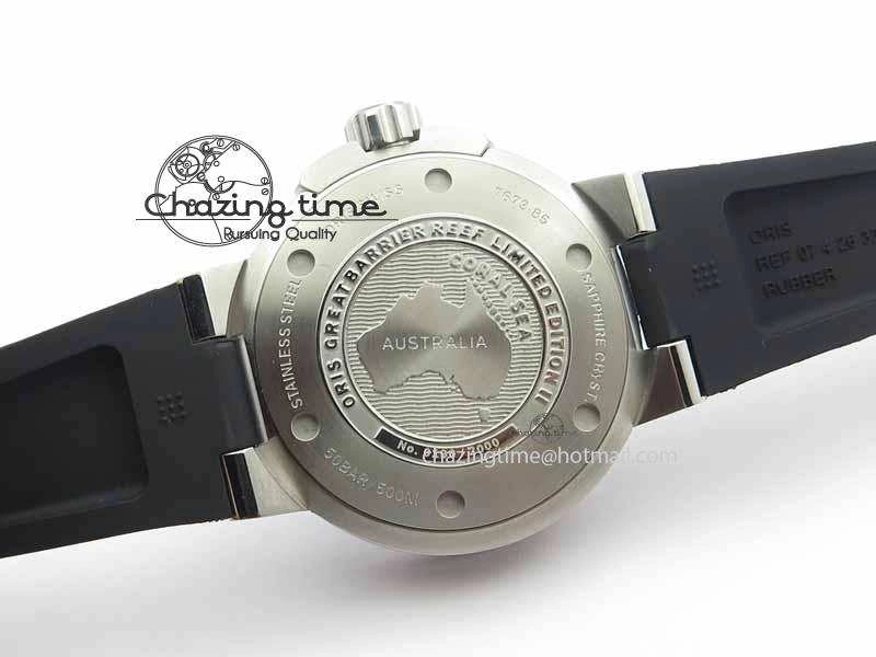 Great Barrier Reef Limited Edition II SS Black Dial On Black Rubber Strap A2836