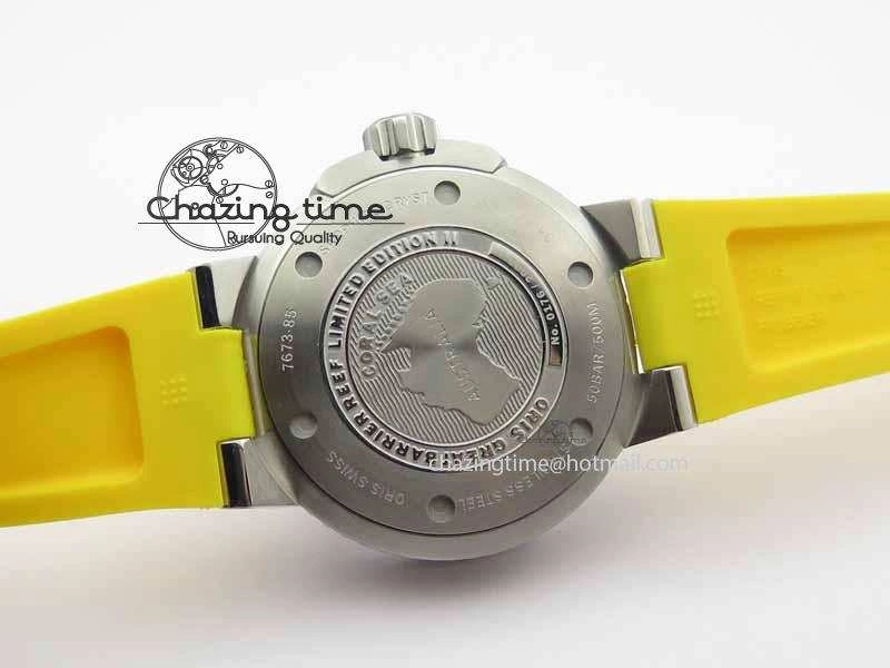 Great Barrier Reef Limited Edition II SS Blue Dial On Yellow Rubber Strap A2836