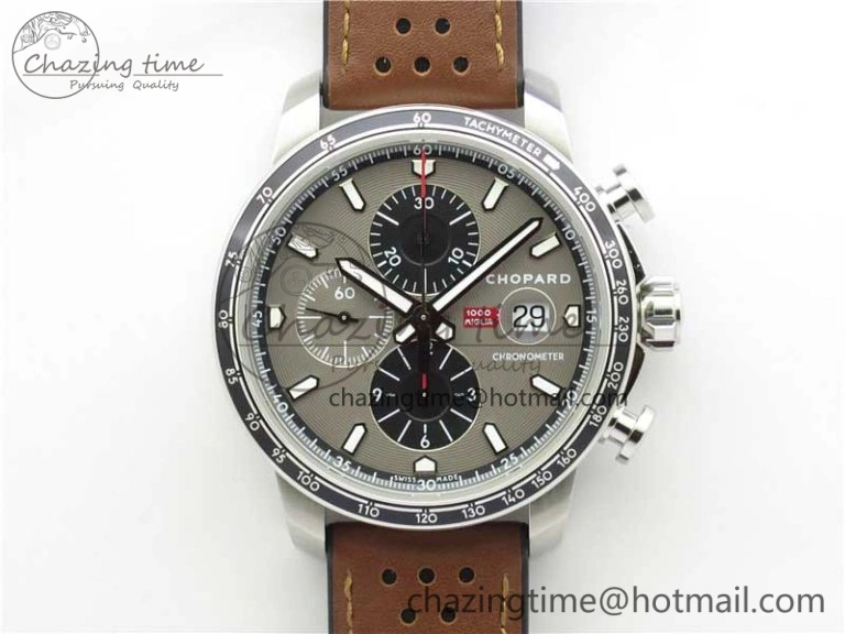 HAPPY SPORT AUTOMATIC RG 36MM CRYSTAL YYF 1:1 BEST EDITION WHITE DIAL ON BLACK LEATHER STRAP A2892