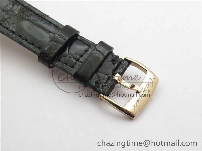 HAPPY SPORT AUTOMATIC RG 36MM CRYSTAL YYF 1:1 BEST EDITION WHITE DIAL ON BLACK LEATHER STRAP A2892