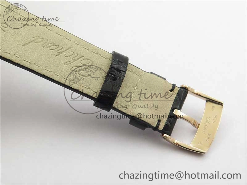 HAPPY SPORT AUTOMATIC RG 36MM CRYSTAL YYF 1:1 BEST EDITION WHITE DIAL ON BLACK LEATHER STRAP A2892