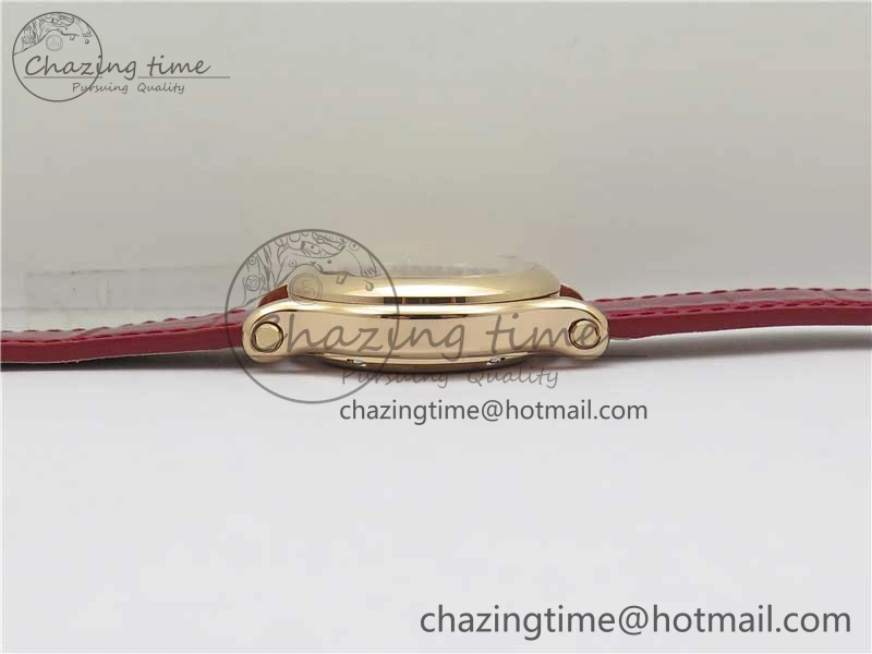 HAPPY SPORT AUTOMATIC RG 36MM YYF 1:1 BEST EDITION WHITE DIAL ON RED LEATHER STRAP A2892