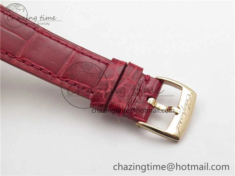 HAPPY SPORT AUTOMATIC RG 36MM YYF 1:1 BEST EDITION WHITE DIAL ON RED LEATHER STRAP A2892