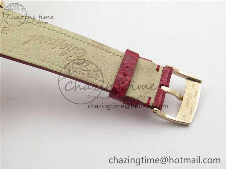 HAPPY SPORT AUTOMATIC RG 36MM YYF 1:1 BEST EDITION WHITE DIAL ON RED LEATHER STRAP A2892