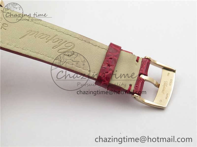 HAPPY SPORT AUTOMATIC RG 36MM YYF 1:1 BEST EDITION WHITE DIAL ON RED LEATHER STRAP A2892