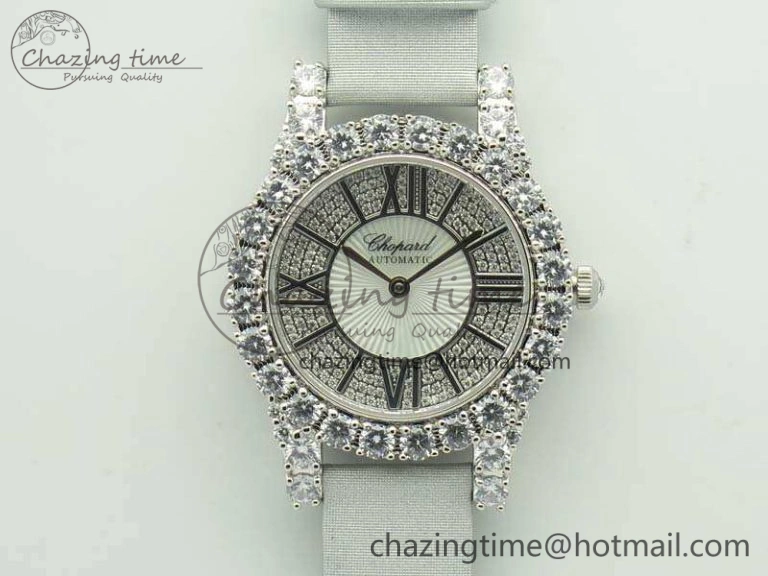 HAPPY SPORT AUTOMATIC RG 36MM YYF 1:1 BEST EDITION WHITE DIAL ON RED LEATHER STRAP A2892