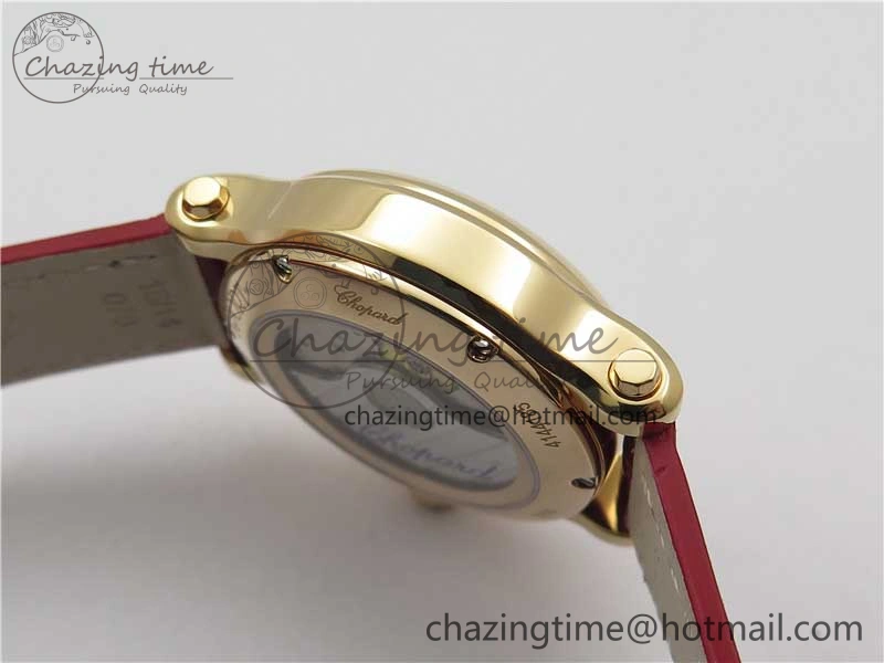 HAPPY SPORT AUTOMATIC RG 36MM ZF 1:1 BEST EDITION RED MOP DIAL ON RED LEATHER STRAP MIYOTA 9015