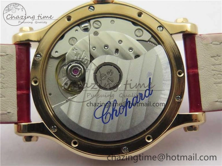 HAPPY SPORT AUTOMATIC RG 36MM ZF 1:1 BEST EDITION RED MOP DIAL ON RED LEATHER STRAP MIYOTA 9015