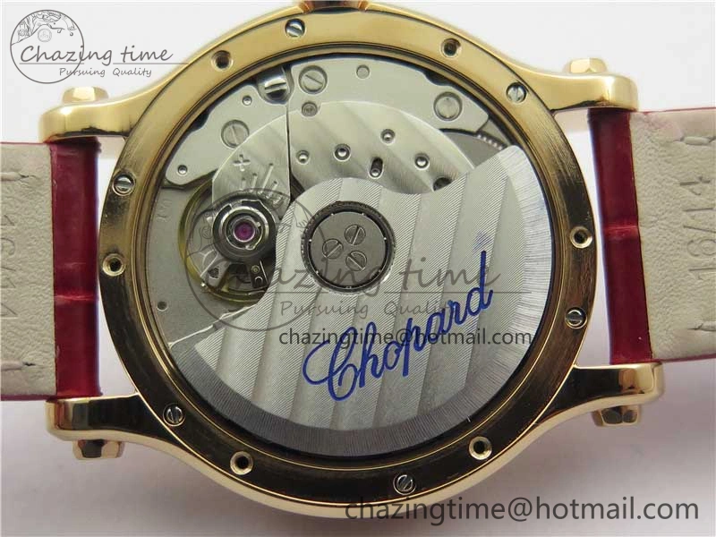 HAPPY SPORT AUTOMATIC RG 36MM ZF 1:1 BEST EDITION RED MOP DIAL ON RED LEATHER STRAP MIYOTA 9015