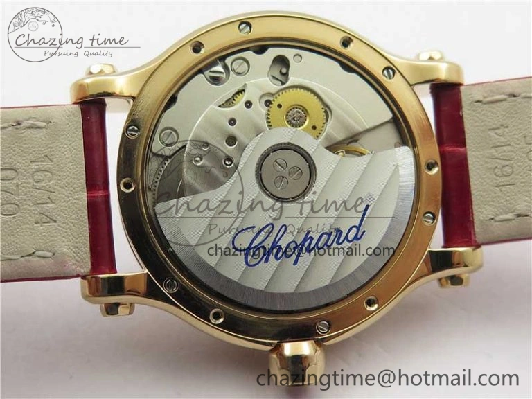 HAPPY SPORT AUTOMATIC RG 36MM ZF 1:1 BEST EDITION RED MOP DIAL ON RED LEATHER STRAP MIYOTA 9015