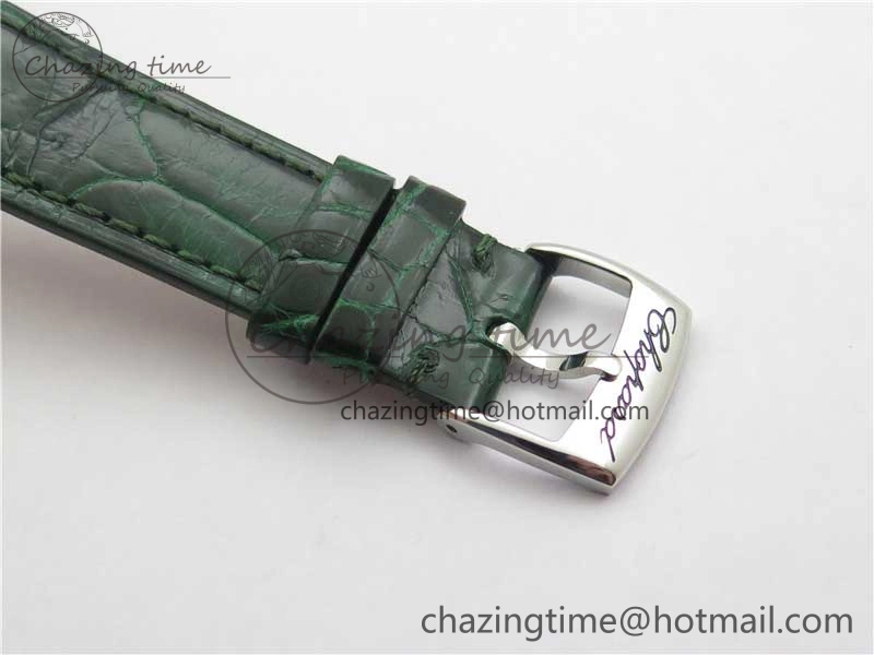 HAPPY SPORT AUTOMATIC SS 36MM CRYSTAL YYF 1:1 BEST EDITION WHITE DIAL ON GREEN LEATHER STRAP A2892