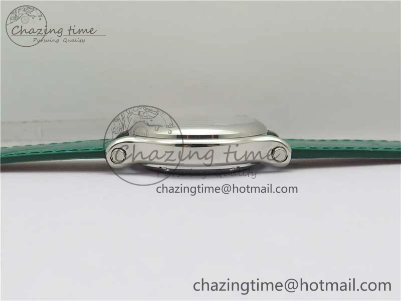 HAPPY SPORT AUTOMATIC SS 36MM YYF 1:1 BEST EDITION WHITE DIAL ON GREEN LEATHER STRAP A2892
