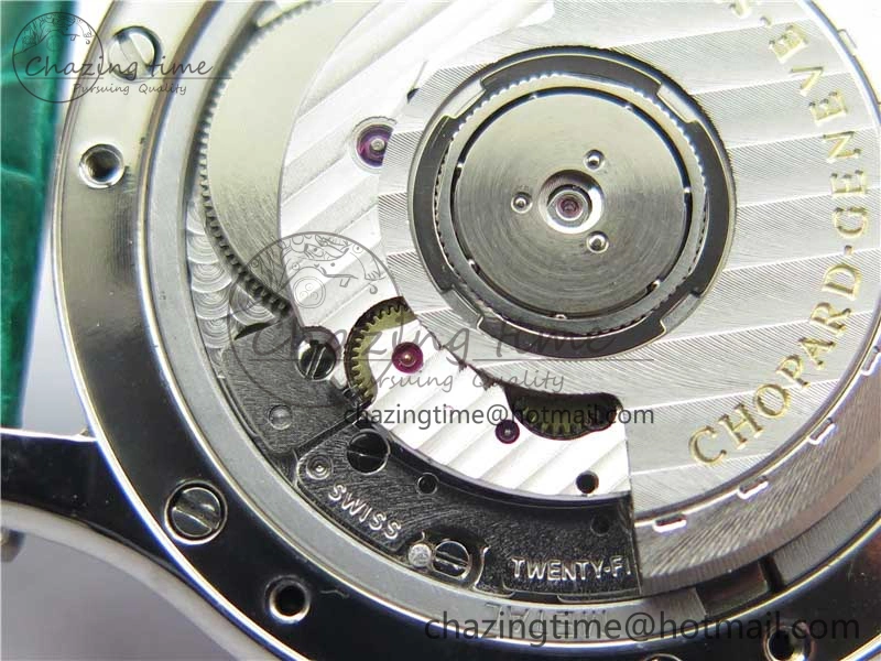 HAPPY SPORT AUTOMATIC SS 36MM YYF 1:1 BEST EDITION WHITE DIAL ON GREEN LEATHER STRAP A2892