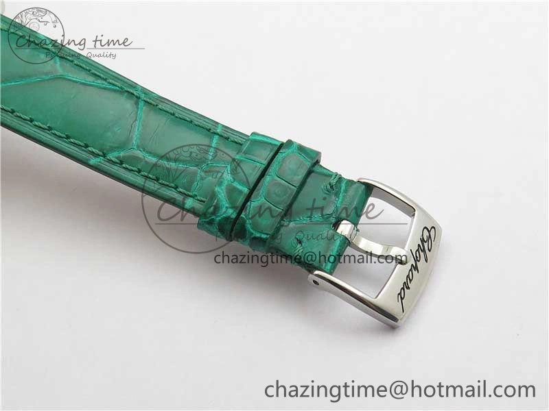 HAPPY SPORT AUTOMATIC SS 36MM YYF 1:1 BEST EDITION WHITE DIAL ON GREEN LEATHER STRAP A2892