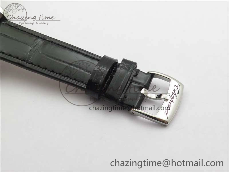 HAPPY SPORT AUTOMATIC SS RG 36MM YYF 1:1 BEST EDITION WHITE DIAL ON BLACK LEATHER STRAP A2892