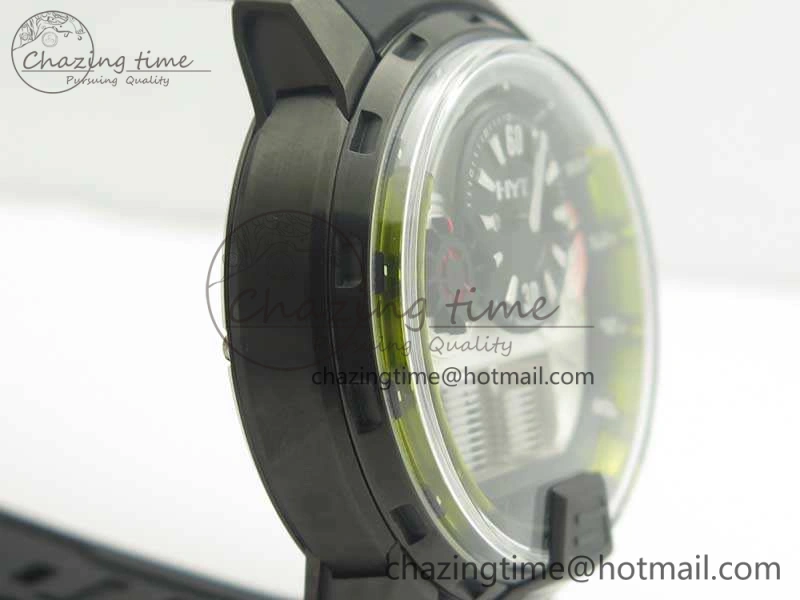HTY DLC CYF White Dial Black Crown On Black Rubber Strap Asian Movement HTY Cal.101