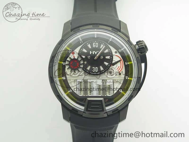 HTY DLC CYF White Dial Black Crown On Black Rubber Strap Asian Movement HTY Cal.101