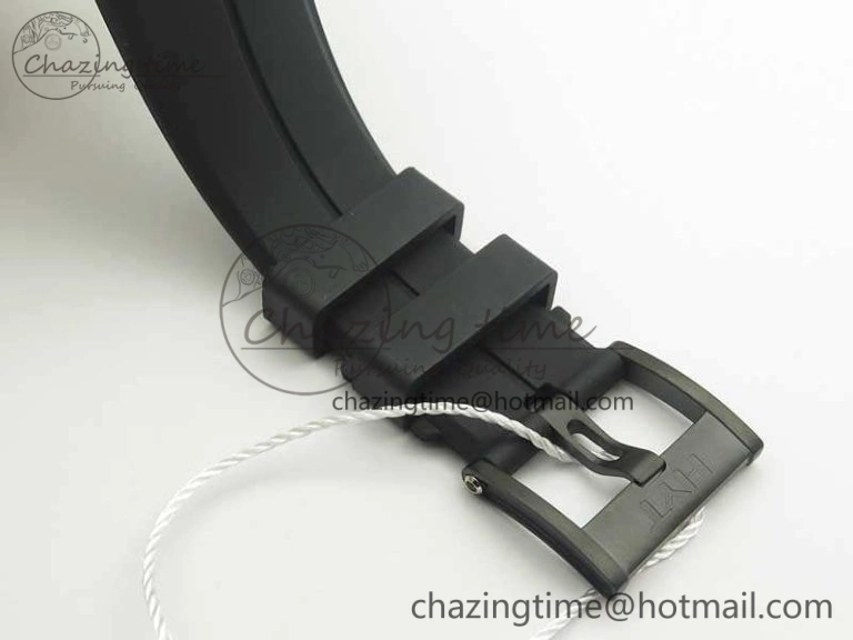 HTY RG DLC CYF White Dial Black Crown On Black Rubber Strap Asian Movement HTY Cal.101