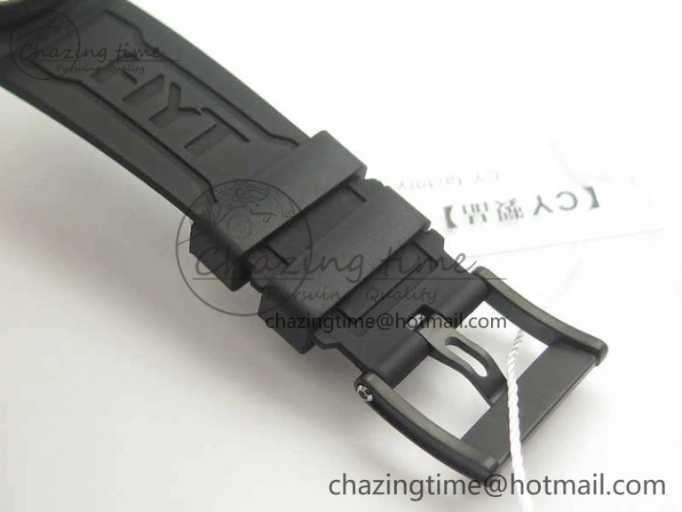 HTY RG DLC CYF White Dial Black Crown On Black Rubber Strap Asian Movement HTY Cal.101