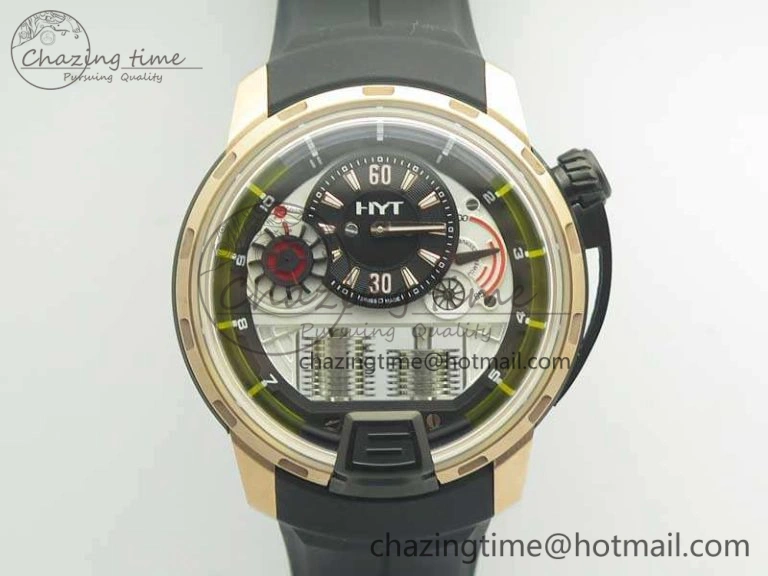 HTY RG DLC CYF White Dial Black Crown On Black Rubber Strap Asian Movement HTY Cal.101