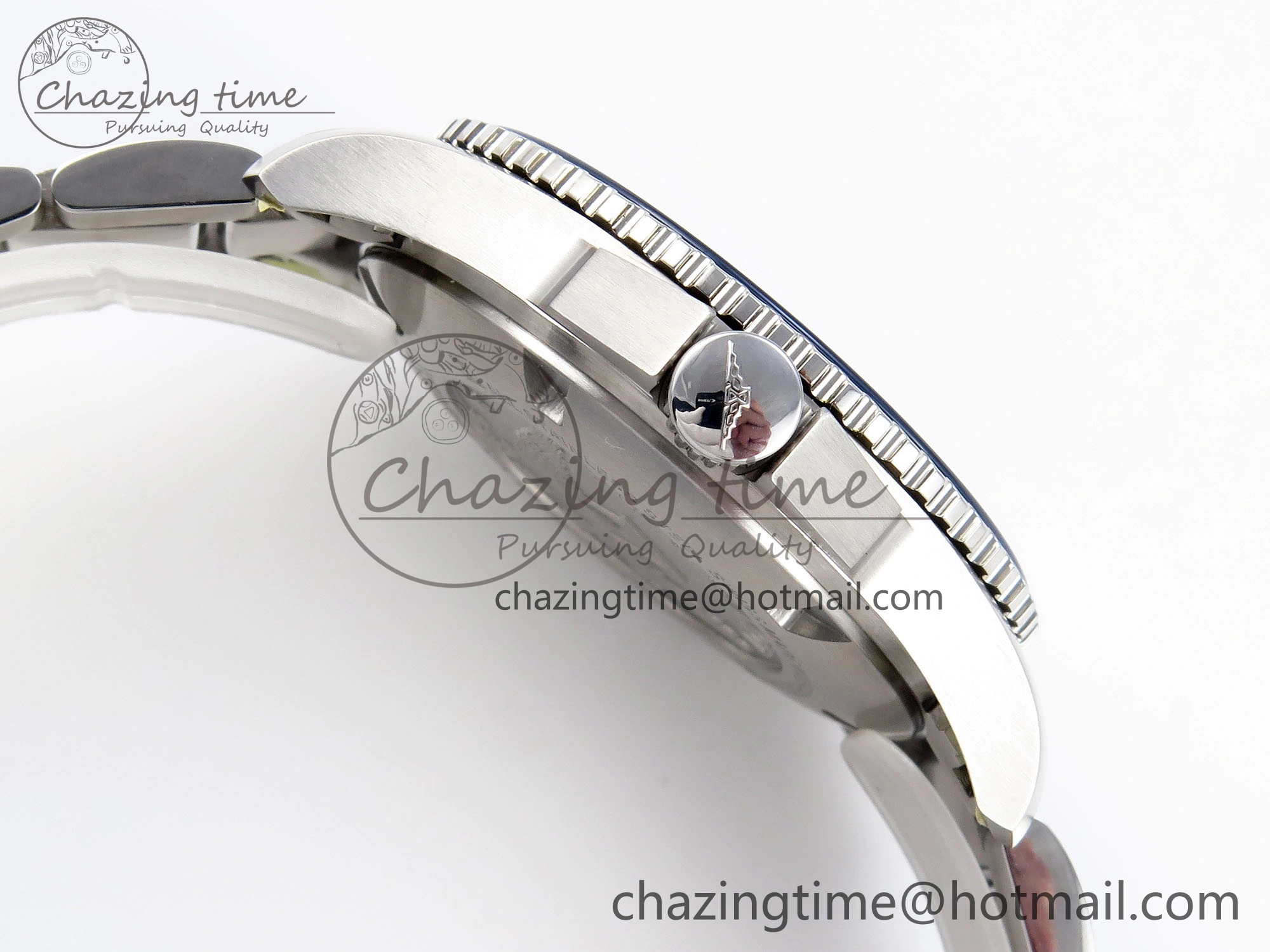 HYDROCONQUEST 43MM SS BLACK CERAMIC BEZEL XF 1:1 BEST EDITION BLACK DIAL ON SS BRACELET L888