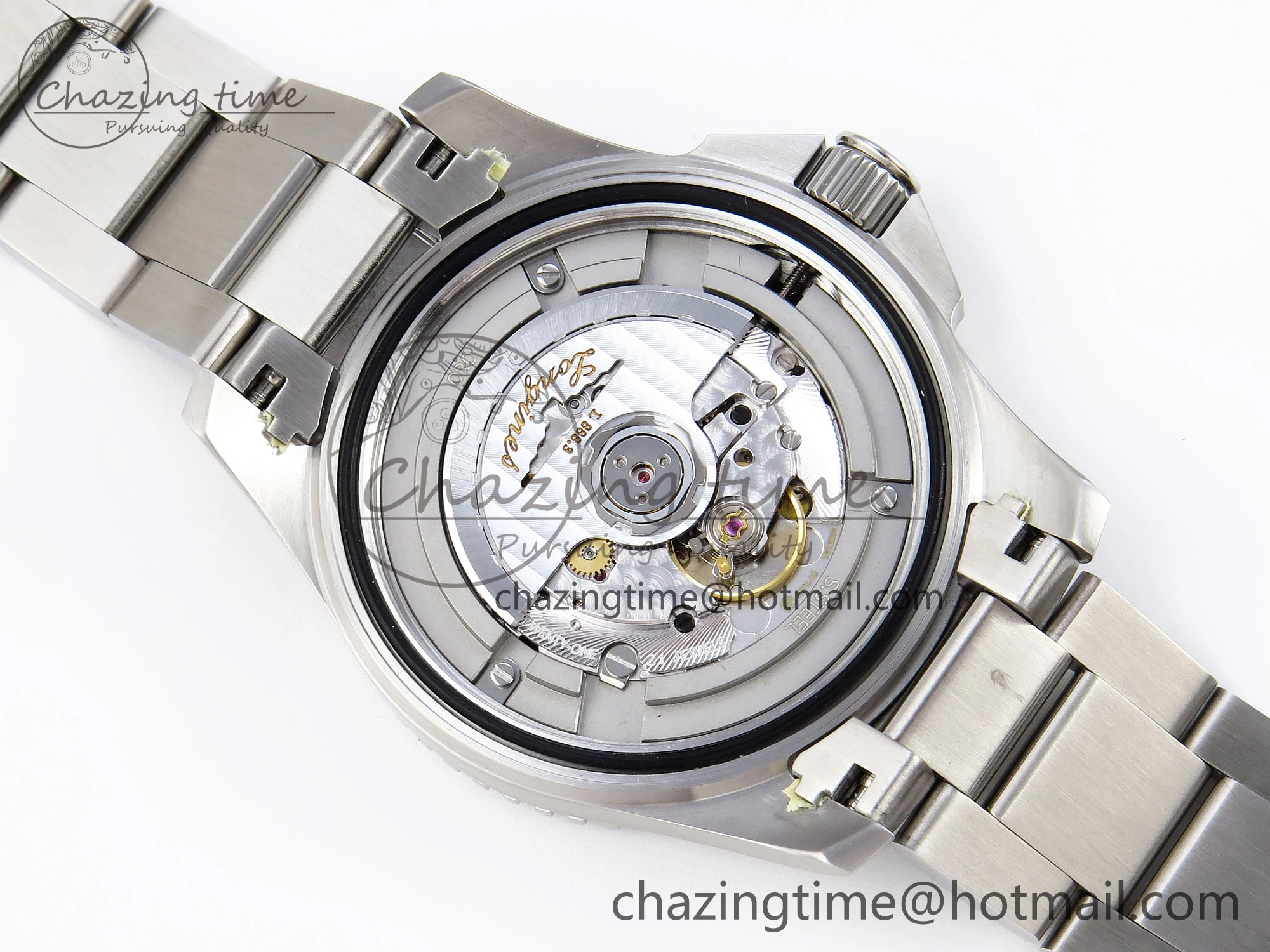 HYDROCONQUEST 43MM SS BLACK CERAMIC BEZEL XF 1:1 BEST EDITION BLACK DIAL ON SS BRACELET L888