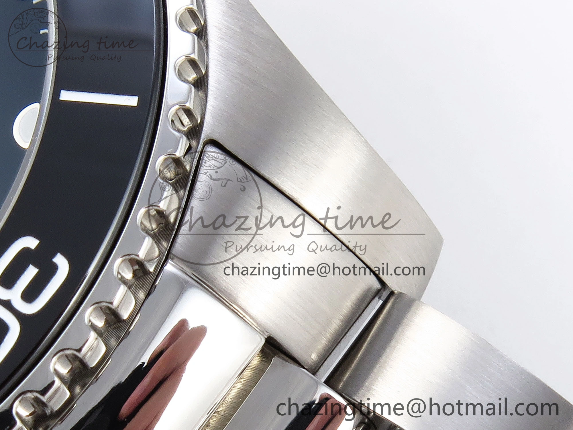 HYDROCONQUEST 43MM SS BLACK CERAMIC BEZEL XF 1:1 BEST EDITION BLACK DIAL ON SS BRACELET L888