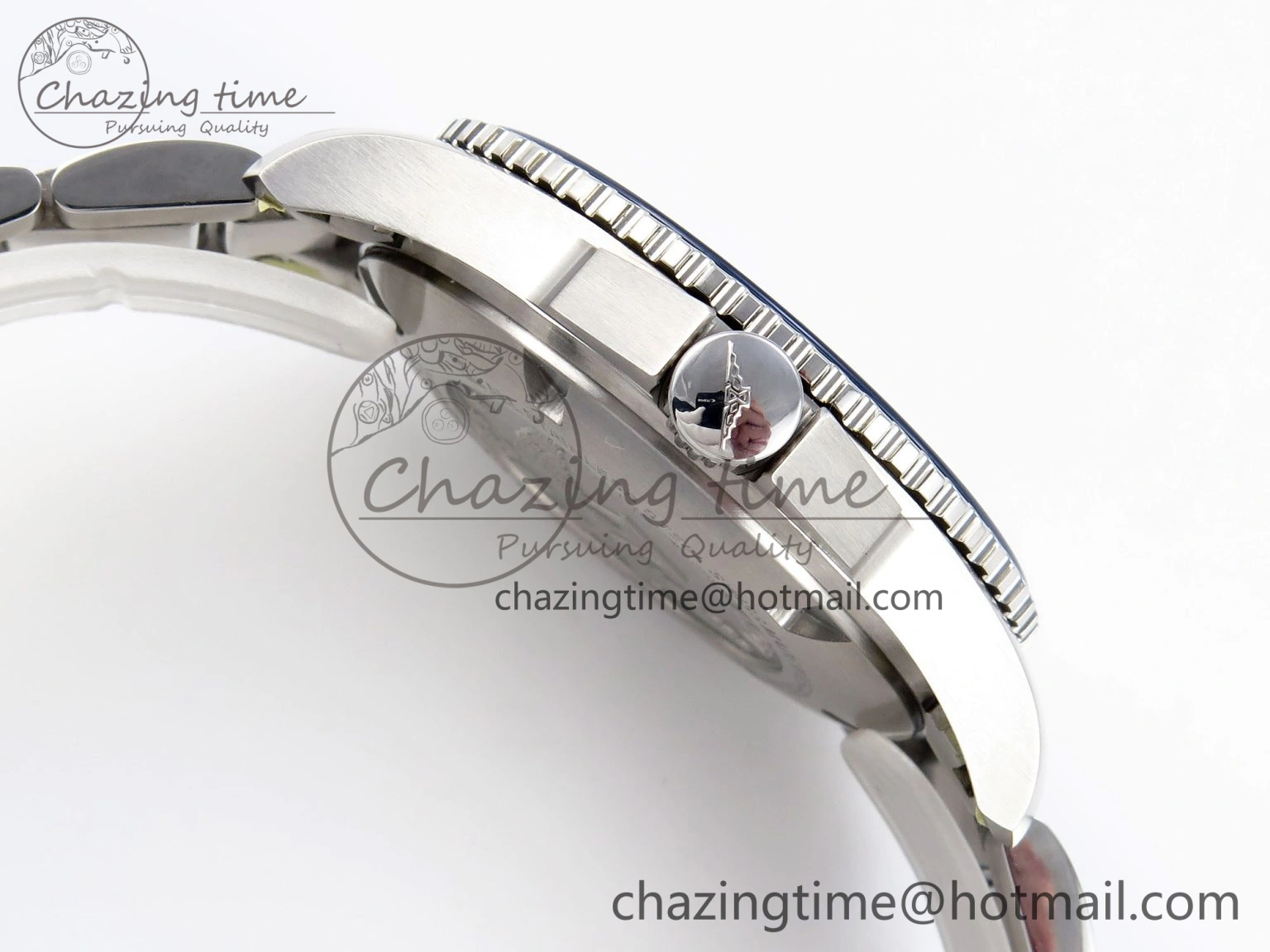 HYDROCONQUEST 43MM SS BLUE CERAMIC BEZEL XF 1:1 BEST EDITION BLUE DIAL ON SS BRACELET L888