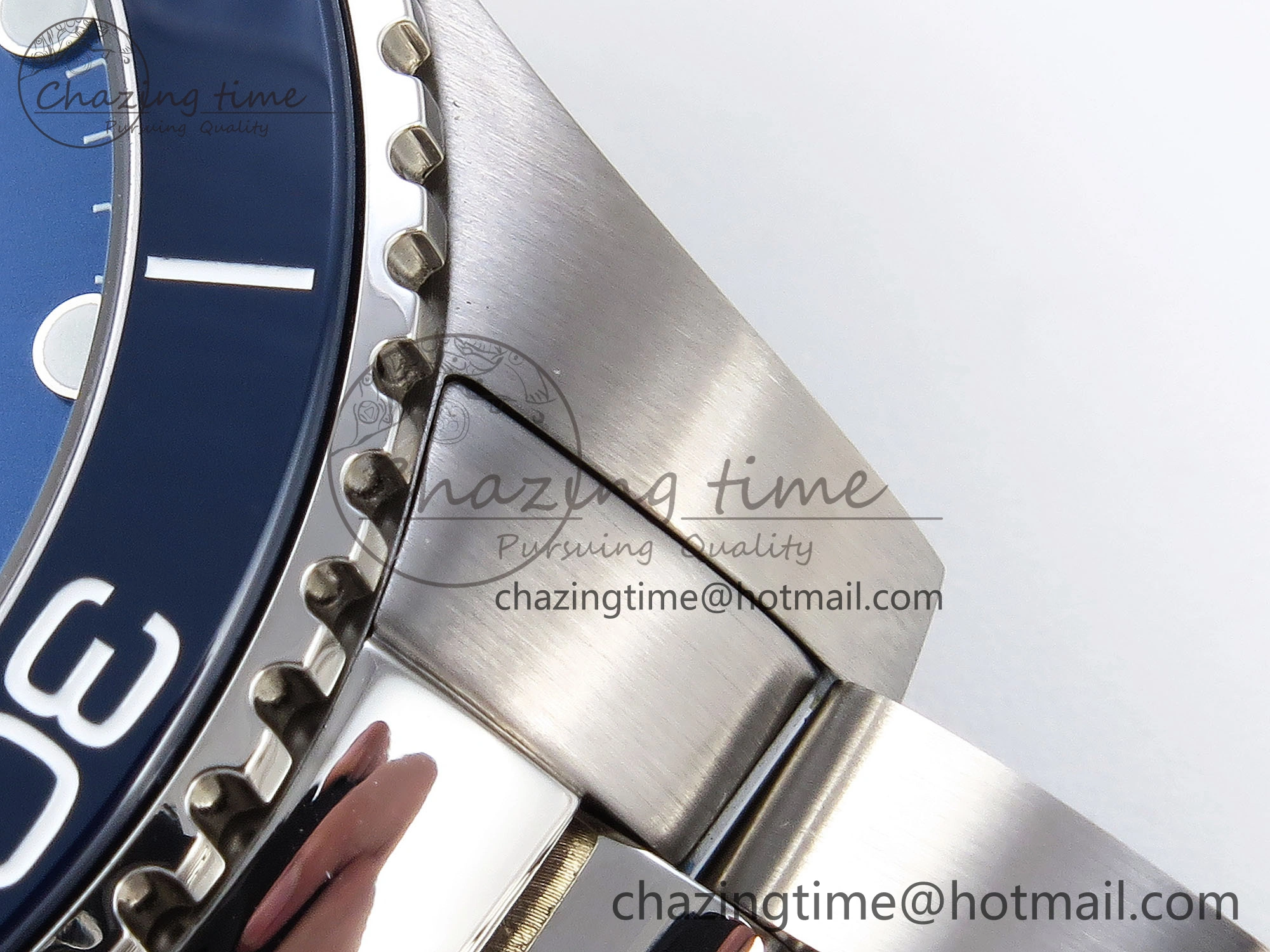HYDROCONQUEST 43MM SS BLUE CERAMIC BEZEL XF 1:1 BEST EDITION BLUE DIAL ON SS BRACELET L888
