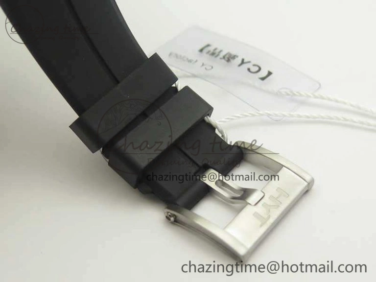 HYT SS CYF White Dial Black Crown On Black Rubber Strap Asian Movement HTY Cal.101