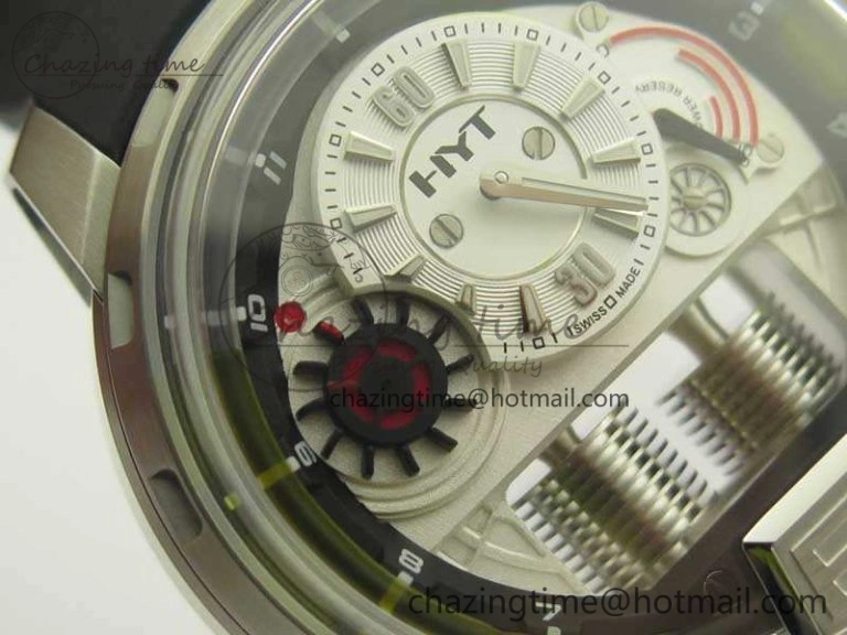 HYT SS CYF White Dial Black Crown On Black Rubber Strap Asian Movement HTY Cal.101