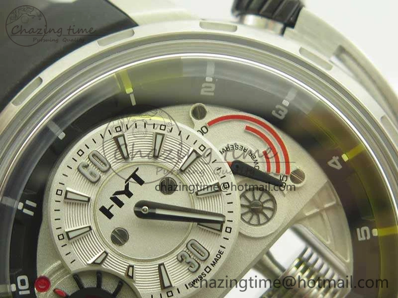 HYT SS CYF White Dial Black Crown On Black Rubber Strap Asian Movement HTY Cal.101