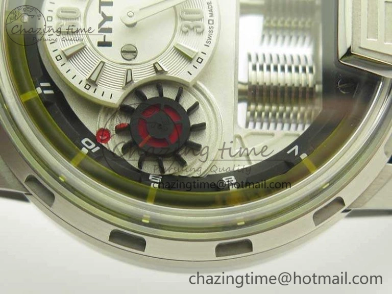 HYT SS CYF White Dial Black Crown On Black Rubber Strap Asian Movement HTY Cal.101