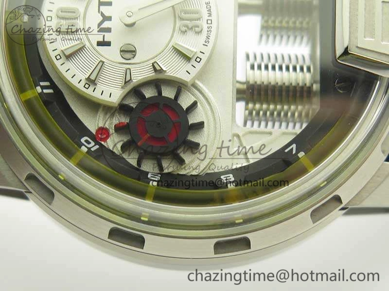 HYT SS CYF White Dial Black Crown On Black Rubber Strap Asian Movement HTY Cal.101
