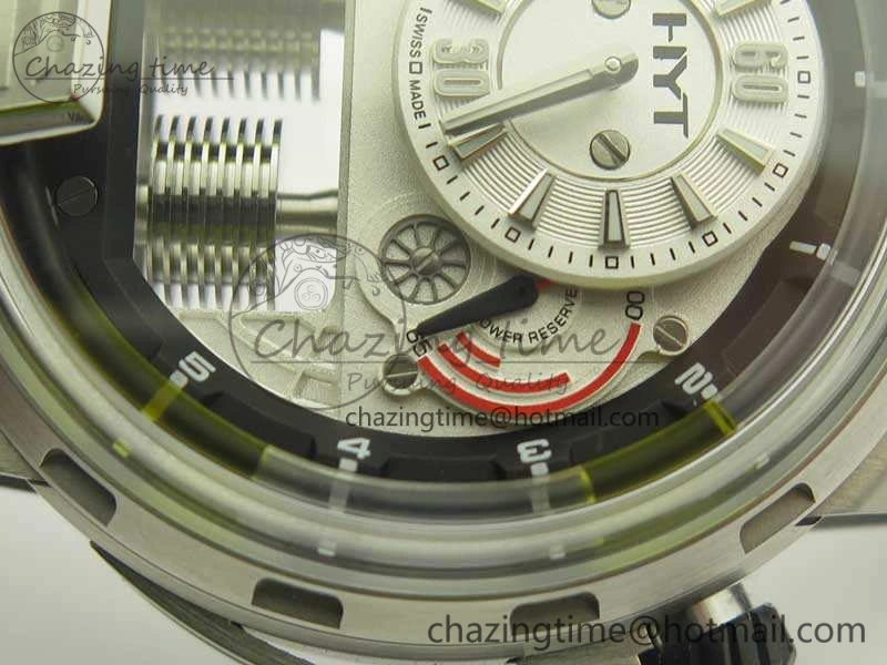 HYT SS CYF White Dial Black Crown On Black Rubber Strap Asian Movement HTY Cal.101