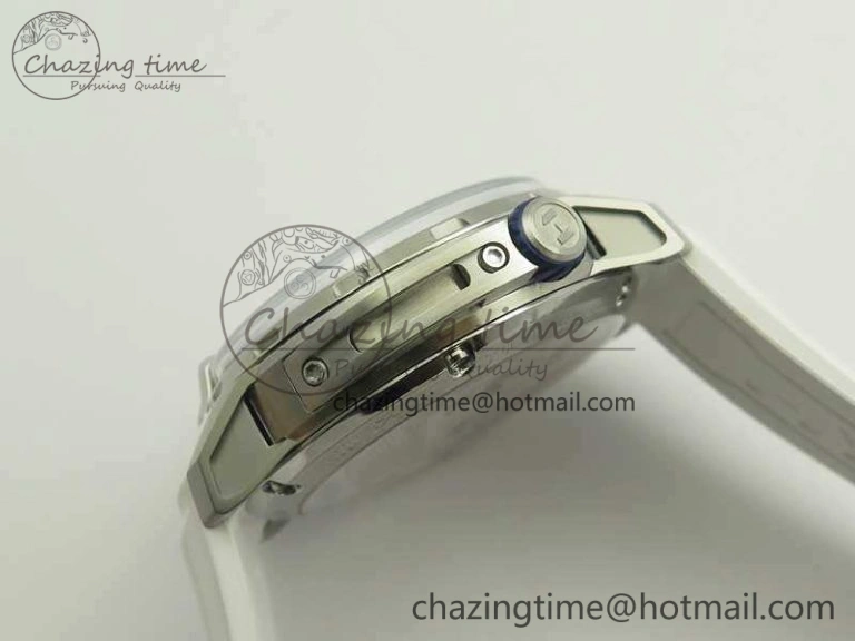 HYT SS CYF White Dial Blue Crown On White Rubber Strap Asian Movement HTY Cal.101