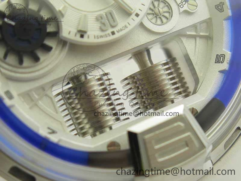 HYT SS CYF White Dial Blue Crown On White Rubber Strap Asian Movement HTY Cal.101