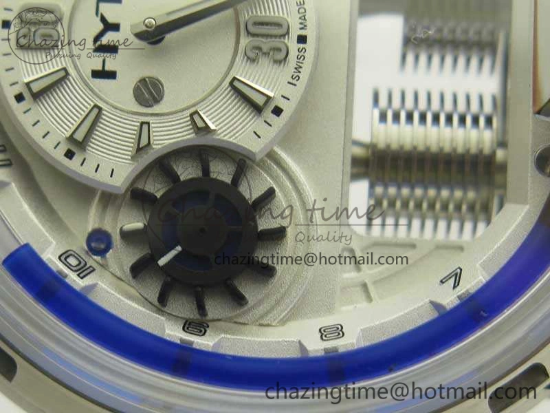 HYT SS CYF White Dial Blue Crown On White Rubber Strap Asian Movement HTY Cal.101