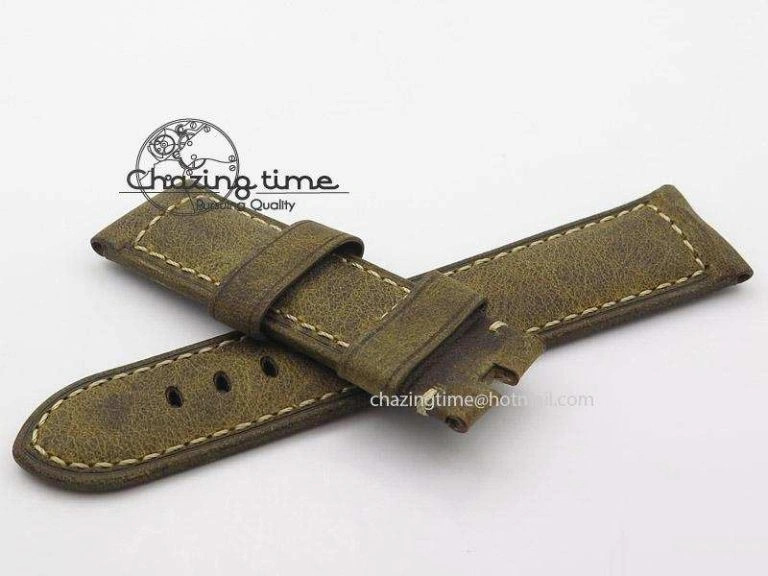 Handmade 24 22 Brown Vintage Strap For Panerai