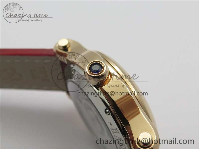 Happy Sport Automatic RG 36mm ZF 1:1 Best Edition White Dial on Red Leather Strap A2892